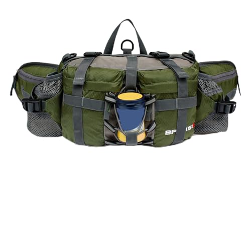 KJHONG Riñonera con Dos portabotellas, riñonera para Senderismo, Mochila Lumbar para Correr, Caminar, pasear Perros, Viajar, Andar en Bicicleta, artículos Deportivos