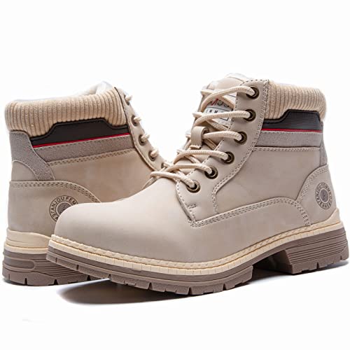 Image of ANJOUFEMME Outdoor Hiking Boots for Women Waterproof - Womens Ankle Boots Lightweight Snow Winter Boots for Trekking Walking