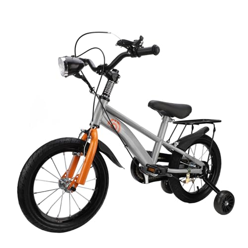 Bicicleta para Niños, Antideslizante, Frenos Delanteros Traseros, Ruedas de Entrenamiento, Manillar de Asiento Ajustable, para Niños Al Aire Libre (18 Pulgadas (niños de 6 a 12