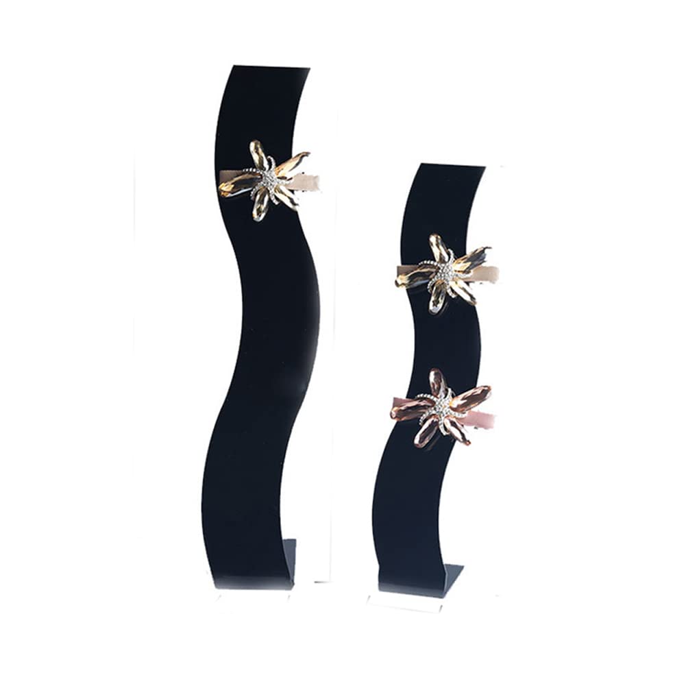2pcs Black Acrylic Hair Clip Display Stand S-Shaped Hairpin Display Holder Hairpin Holder Hair Clip Organizer Stand Holder Accessories for Girls Women ( Color : Black )