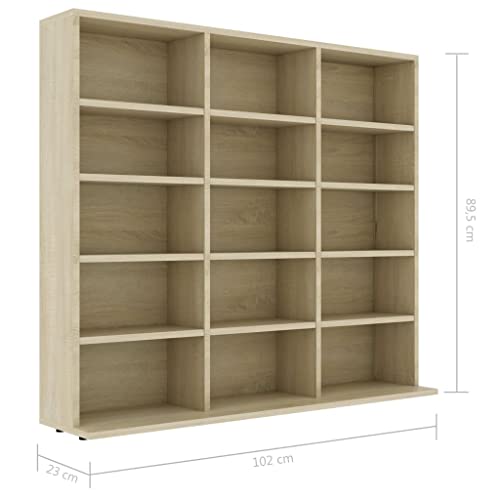 Armoires et stockage, armoires de rangement multimédia et racks, armoire CD chêne Sonoma 102x23x89.5 cm Bois d’ingénierie - Les Beatles, Paul McCartney, John Lennon, RIngo Starr, George Harrison Armoires et stockage, armoires de rangement multimédia et racks, armoire CD chêne Sonoma 102x23x89.5 cm Bois d'ingénierie – Image 3