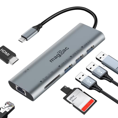 Station d'accueil USB-C 7 en 1 avec HDMI 4K et Ethernet pour MacBook