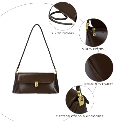Shoulder Bag for Women Vintage Purse Leather Handbags Small Tote Bags with Buckle Closure3