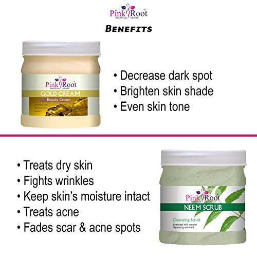 Image of Pink Root Gold Cream 500gm with Neem Scrub 500gm