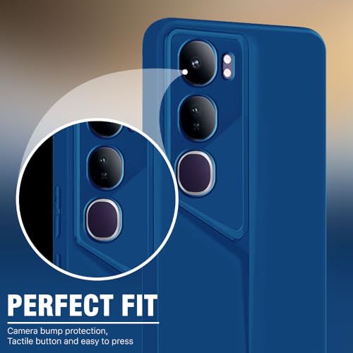 Image of WOW IMAGINE Slim Back Cover for Vivo Y300 5G | Blade Series Ultra Thin Case with Lightweight Design | Camera Protection | Soft Matte Silicone Flexible Mobile Case - Blue