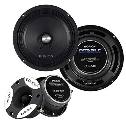 Orion Ct-M6 6.5" 600W Midrange Speakers And Orion Ctw101 3.75" 200W Tweeters Combo #TOP11