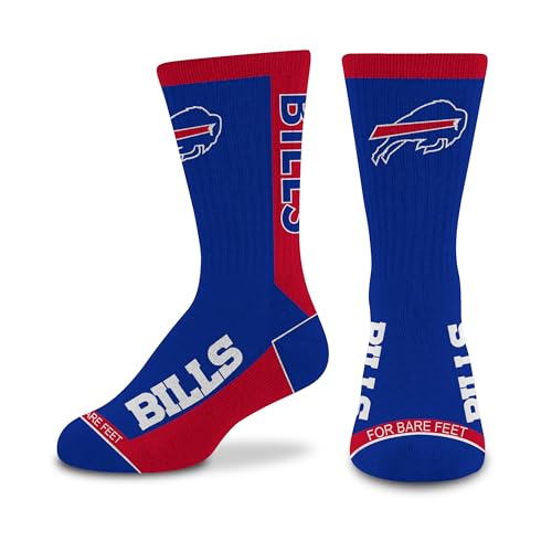 For Bare Feet NFL Unisex Kids Nfl Mvp Crew Sock Youth