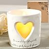 WOODEXPE Sympathy Gift Memorial Ceramic Tea Light Candle Holder with Lighting Thoughtful Funeral Remembrance and Condolence Gift for Loss of Loved One