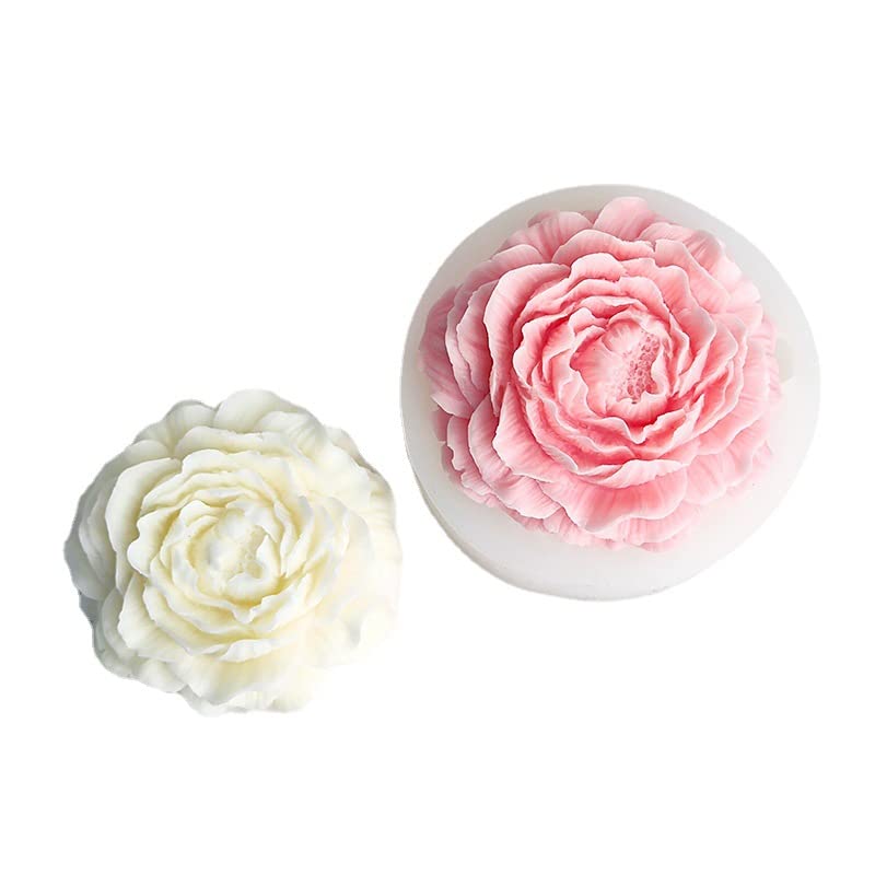 3D Flower Shape Candle Silicone Mold Peony Flower Mold/Mould for Aromotic Candles Making/Gifts Making,Desktop Decoration Mold