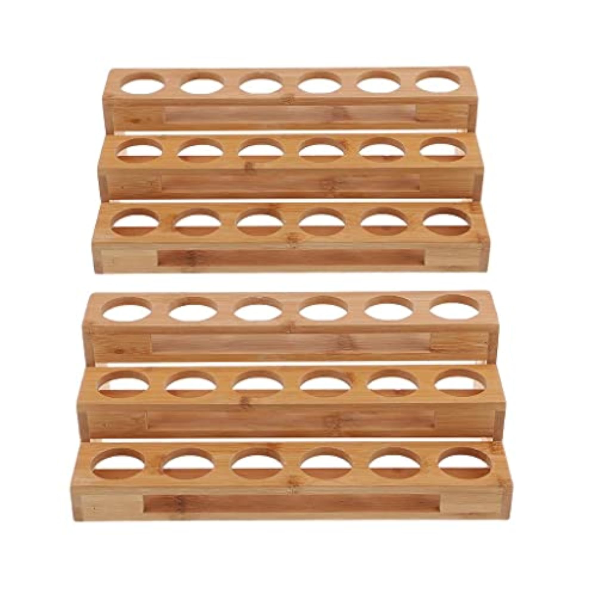Wooden Essential Oil Bottle Step Stand Display Rack
