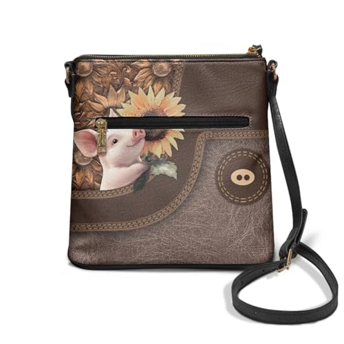 Lotusorchid Crossbody Shoulder Purse for Women, PU Leather Messenger Bag with Adjustable Strap and Multi Pockets2