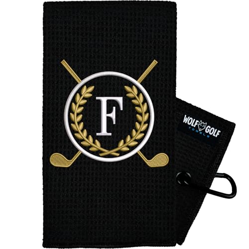 Wolf Golf Towels Monogrammed Personalized Golf Towel | Custom Golf Towels for Golf Bags for Men or Women