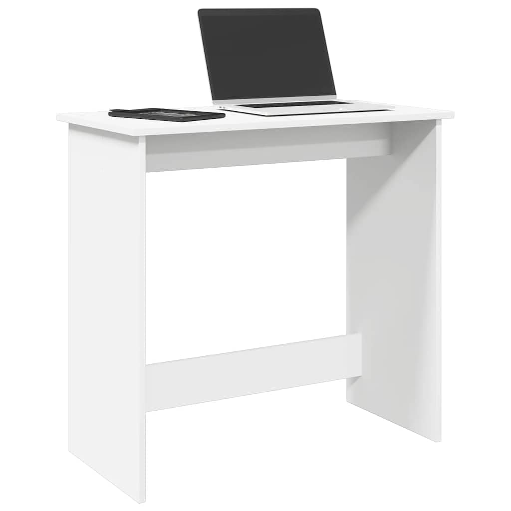 Biurko białe 80 x 40 x 75 cm z materiału drewnopochodnego, trwałe i łatwe w pielęgnacji, wszechstronne zastosowanie, do gabinetu, sypialni, salonu i biura, z dużą powierzchnią roboczą