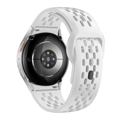 [�����ȓX] �ɓK��Samsung Galaxy Watch 7 6 5 4 FE 44mm 40mm/5 Pro 45mm�u���X���b�g Galaxy Watch6 Classic 43mm 47mm�X�|�[�c�o���h�ɓK������V���R���X�g���b�v(White)