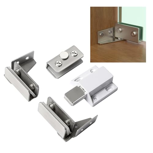 Bisagra de puerta de cristal, bisagras pivotantes, bisagras ocultas de acero, montaje lateral, sin marco, bisagras pivotantes ajustables para gabinete, apto para puertas de vidrio oscilantes de 5 a 8