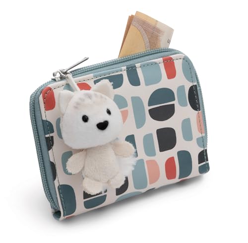 Cartera zorro polar Vanja azul para llevar colgada en la mochila del colegio