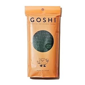 GOSHI Exfoliating Shower Towel – Rip-Resistant Exfoliating Washcloth for All Skin Types – Moss Green – Made in Japan
