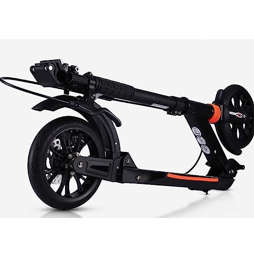 Scooter Adulte Support de Scooter de Trajet en Aluminium 100 kg, Scooter Pliant Non électrique avec Frein à Disque, Guidon réglable