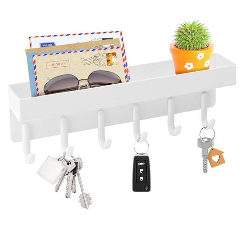 VIS'V Key Holder Wall Mount, Compact Adhesive Key Rack with