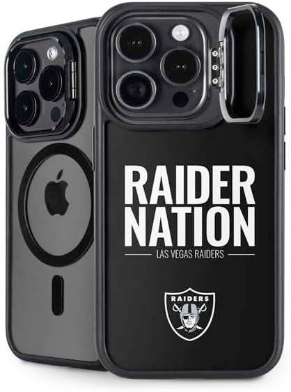 Skinit Kickstand Phone Case Compatible with iPhone 15 Pro Max - Officially Licensed NFL Las Vegas Raiders Large Logo Design