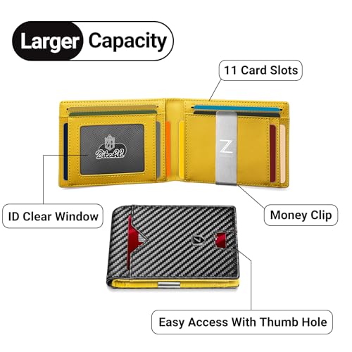 Zitahli Men's Wallets Slim Rfid Leather Bifold With Gift Box2