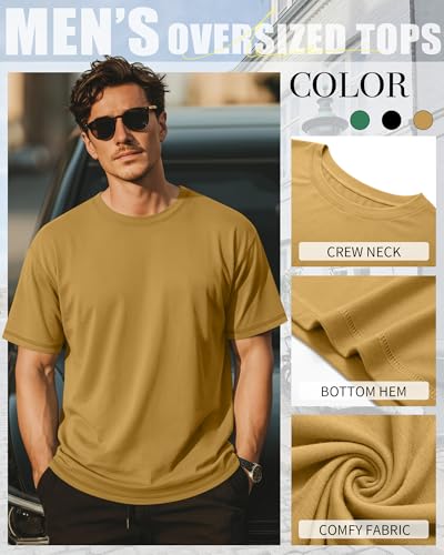 Image of Neer 3 Pack Big and Tall T-Shirts for Men L-7xl Tops | Large Casual Stretch Workout Tees, Short Sleeve Crewneck Oversized Shirts, Classic Summer Outfits, Comfy Basic Loose Clothes