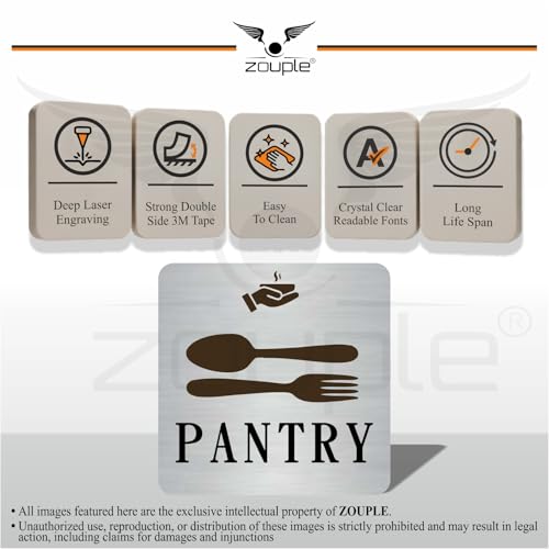 Image of PANTRY Sign, 6x6 Inch, Durable Steel, Self-Adhesive