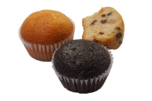HELLMA Mini Muffins - 60 Stk. Muffins, einzeln verpackt - 3 Sorten - Vorrats-Box - für Hotel, Café, Kiosk und Kliniken