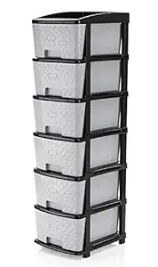 Sweese 6 XL Plastic Modular Drawer System for Home, Office, Hospital, Parlor, School, Doctors, Home and Kids, Product Dimension When assembeled (6-xl-gray)