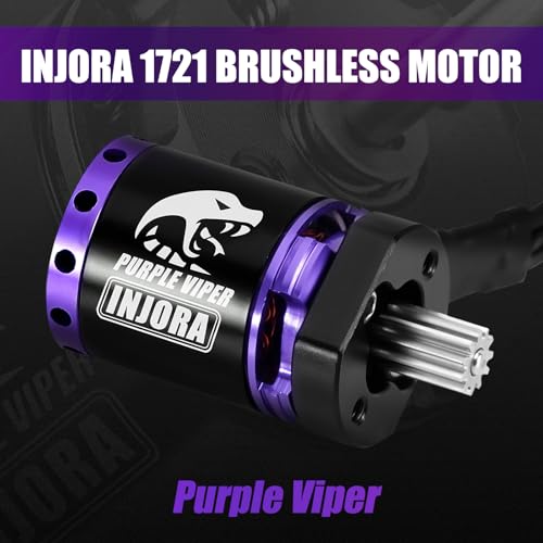 INJORA MBL32 G2 Waterproof Brushless ESC & 1721 Purple Viper Outrunner Motor for 1/18 TRX4M Ascent-18 Upgrade