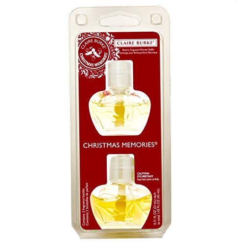 Claire Burke Plug in Air Freshener, Scented Oil Refill for Home and Bathroom, Christmas Memories, 1.42 Oz, 2 Count