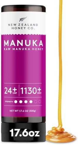 Manuka Honey Squeeze Bottle UMF 24+ MGO 1122+, UMF Certified, 17.6oz