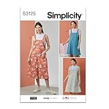 Simplicity SS3125K5 Misses' Fitted Pullover Knit Tops, Pull-on Wide Leg Overalls and A-line Pullover Jumper Sewing Pattern Packet by Elaine Heigl Designs, Design Code S3125, Sizes 8-10-12-14-16