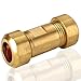 Price comparison product image Deva NRV15 Brass Non-Return Single Check Valve 15mm Compression Fitting 1 Way Prevents Water Backflow Hot Or Cold for Showers Toilets and Outdoor Taps Anti Corrosive