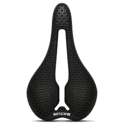 BUCKLOS S-PEFA S8200 3D Printed Bike Saddle Road Bike Mountain Bike Seat Cushion，Full Carbon Fiber Mountain Bike Bicycle Saddle - Support Road MTB BMX and Gravel Bike