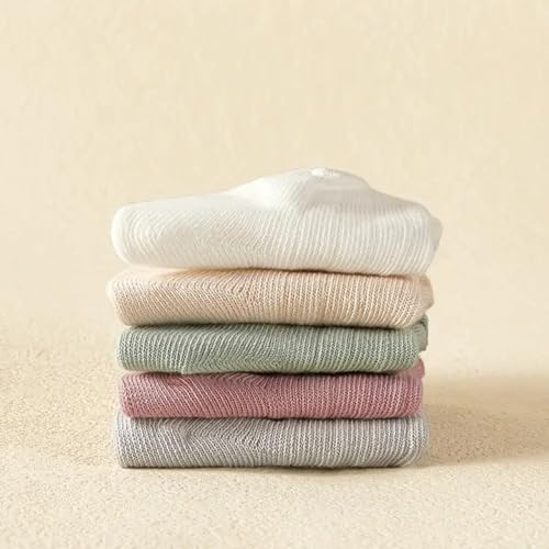 Shooze Chaussettes bébé fille, 5 paires de chaussettes tricotées avec imprimé lapin pour nouveau-né, fabriquées en coton, confortables et respirantes., Unicolore, 6/12 mois – vue 3