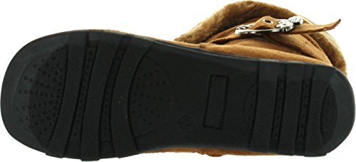 Rosegirl Diamond New Girls Slouch Comf Tall Midcalf Suede Winter Boots Shoes,Camel C01,124