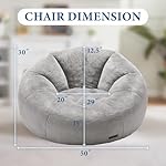 Hobestluk Bean Bag Chairs Large Bean Bag Couch for Adults Stuffed Sofa Chair Comfy Giant Bean Bag Chair with Spacious Design for Reading, Playing or Relaxing (Grey) - Image 2
