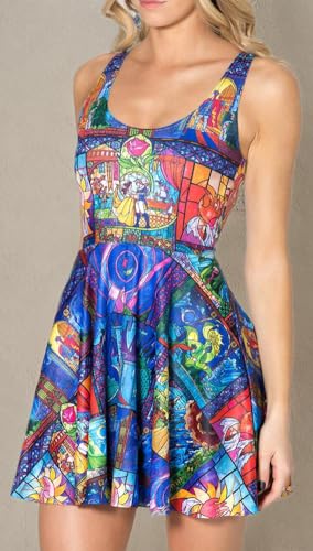 Image of Sister Amy Printed Elastic Sleeveless Shaping Breathable Camisole Skater Dress