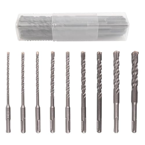 Carbide End Mill, 9pcs Rotary Hammer Drill Bit, 160mm Length 5-16mm Diameter Carbide Cross Tip
