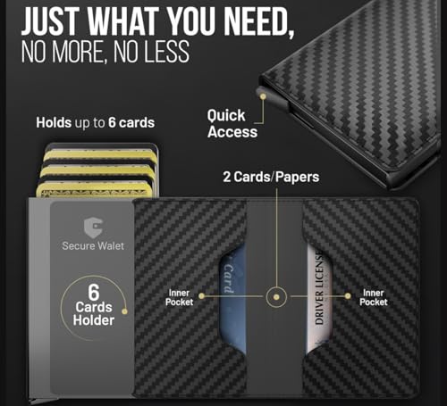 Image of FORTIS Slim Wallet for Men - RFID Protection, Minimalist Men's Wallet, Credit Card Holder, Stylish Men Wallet for Security & Convenience, Front & Back Pocket Wallet, Holds 8 Cards - Ideal Gift (Black)