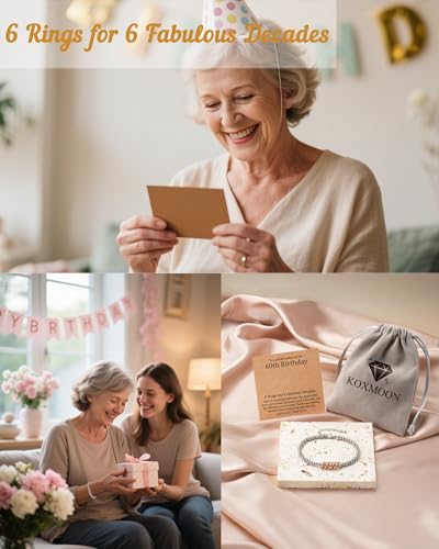 Classy 30th 60th Birthday Gifts for Women Her, Inspirational Rose Gold Charm Bracelet Gifts for 30 60 Year Old Women Happy Birthday with Message Card3