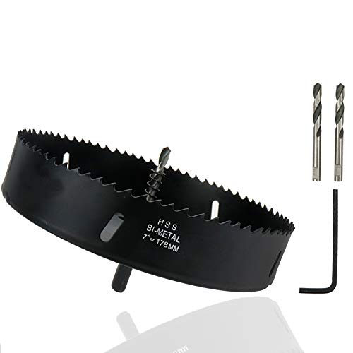 Image of Hole Saw 7-inch Dia Hole Cutter Drill Bit for Drilling Holes in Wood, Plastic, Drywall, Thin Metal