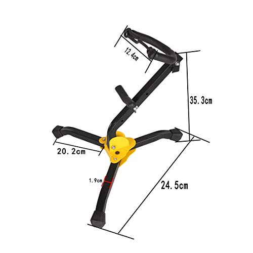 Foldable Saxophone Stand Set Saxophone Cleaning Care Kit include Saxophone Strap Alto/Tenor Saxophone Holder Soft Cotton Sax Strap set with Cork Paste Screw driver Glove Reed Clip Storage Bag