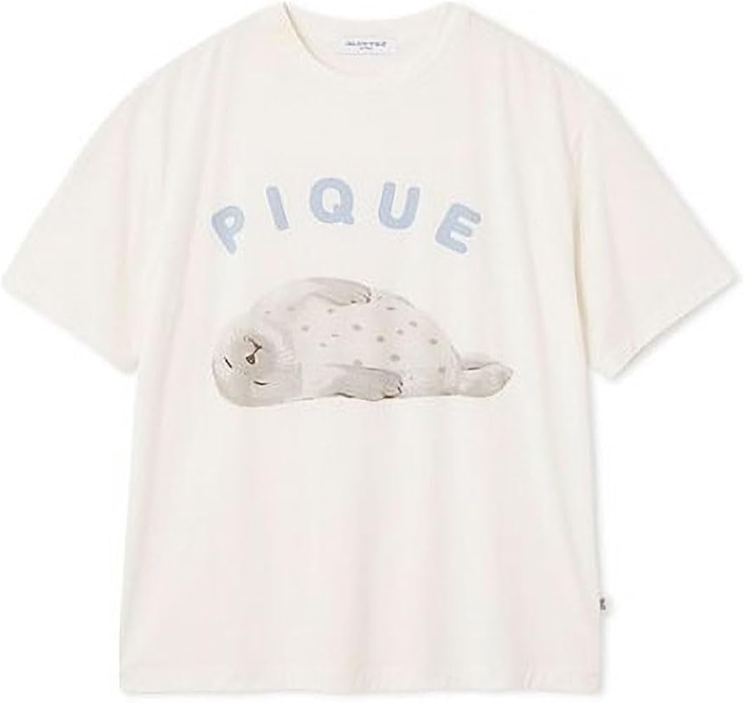接触冷感あざらしワンポイントTシャツ&ショートパンツセット