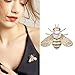 Colorful Rhinestone Crystal Bee Brooch Vintage Bee Pearl Lapel Pin Fashion Shell Pearl Insect Animal Pin Jewelry Gift for Women-3