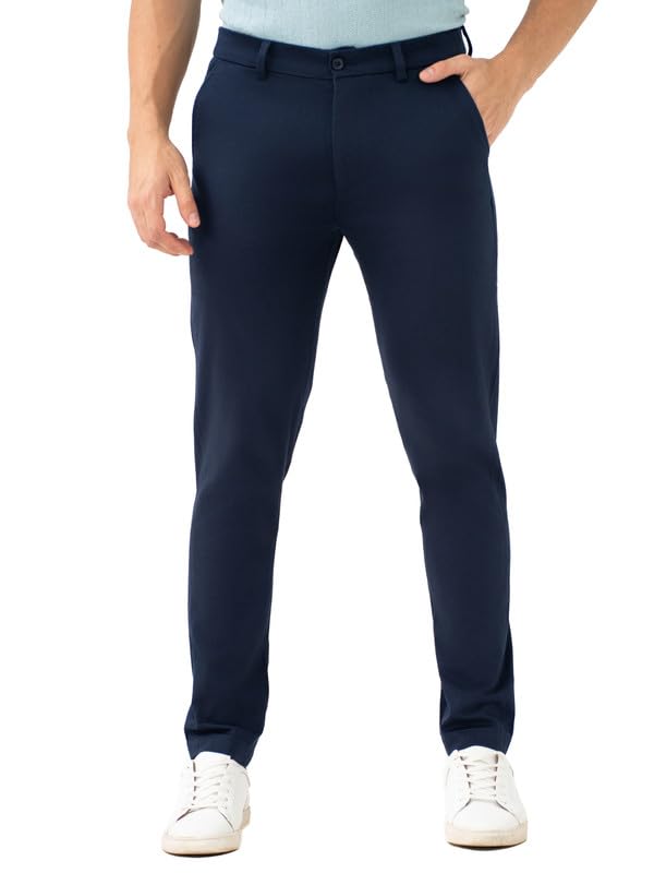 Image of The Pant Project Luxury Cotton Chinos Pants for Men | Stylish Slim Fit Men's Wear Trousers for Office or Party | Mens Fashion Dress Trouser with 2 Way Stretch