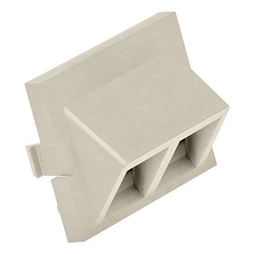 Leviton 2-Port Angled Multimedia Outlet System QuickPort Adapter Module (1.5-Units High), 41294-2QI, Ivory