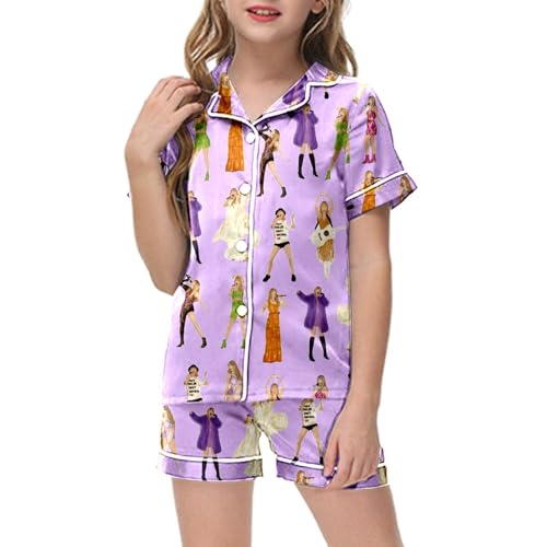 Nvduoll Music Lovers Pajamas 2 Piece Pjs Top and Shorts Set Party Outfits Concert Lounge Gifts Purple