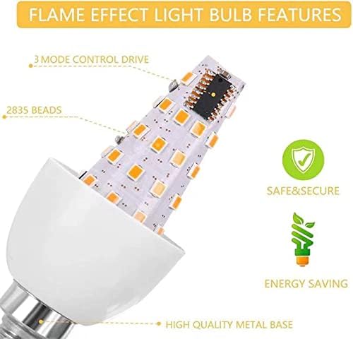 LED Flame Effect Light Bulb E26 Flickering Candelabra Light Bulbs 4w Warm Yellow Candle Bulbs with Gravity Sensor Flickering Light Bulbs for Vintage Indoor Outdoor Decor